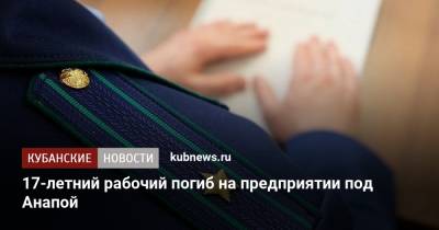 17-летний рабочий погиб на предприятии под Анапой