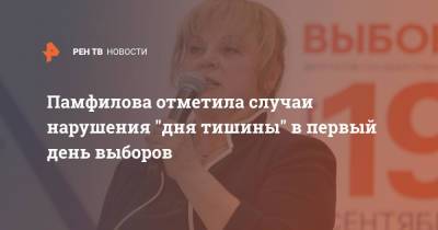Элла Памфилова - Памфилова отметила случаи нарушения правил агитации на выборах - ren.tv - Россия