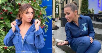 Жасмин и Юлия Барановская примерили‎ джинсовые комбезы в «рабочем» стиле — кто выглядит круче?