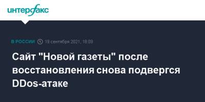 Сайт "Новой газеты" после восстановления снова подвергся DDos-атаке - interfax.ru - Москва