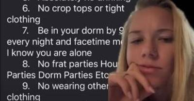 Девушка делится «ужасающим» списком правил, которые ей дал бойфренд, когда она поступала в университет