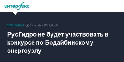 РусГидро не будет участвовать в конкурсе по Бодайбинскому энергоузлу
