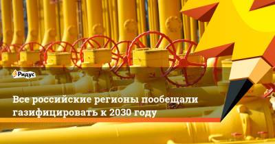 Все российские регионы пообещали газифицировать к 2030 году
