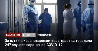 За сутки в Краснодарском крае крае подтвердили 247 случаев заражения COVID-19