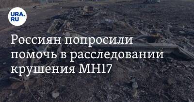 Россиян попросили помочь в расследовании крушения МН17