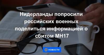 Нидерланды попросили российских военных поделиться информацией о сбитом MH17