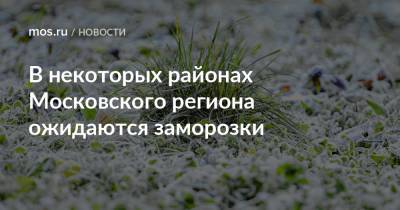 В некоторых районах Московского региона ожидаются заморозки