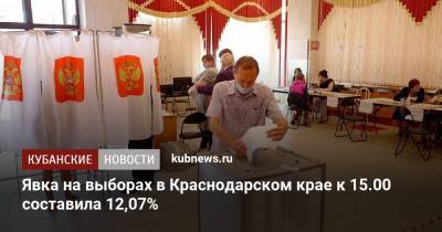Явка на выборах в Краснодарском крае к 15.00 составила 12,07%
