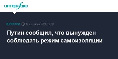 Путин сообщил, что вынужден соблюдать режим самоизоляции