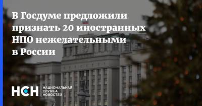 В Госдуме предложили признать 20 иностранных НПО нежелательными в России