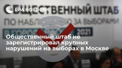 Общественный штаб не зарегистрировал серьезных нарушений на голосовании в Москве