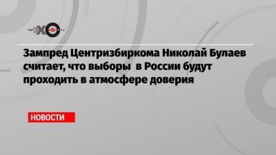 Зампред Центризбиркома Николай Булаев считает, что выборы в России будут проходить в атмосфере доверия