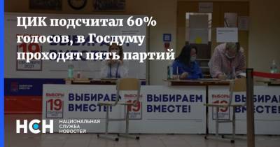 «Единая Россия» лидирует на выборах в Госдуму после подсчета 60% протоколов
