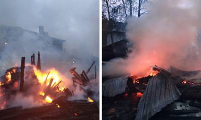 Ночной пожар в Карелии: пожарные отбили от огня жилой дом