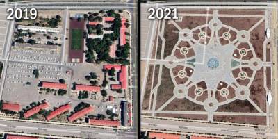 В Ашхабаде перед старым аэропортом открыли парк, ради которого сносили дома