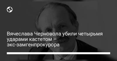 Вячеслава Черновола убили четырьмя ударами кастетом – экс-замгенпрокурора