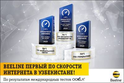 Beeline Uzbekistan получил награду за самый быстрый мобильный интернет в Узбекистане