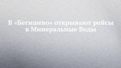 В «Бегишево» открывают рейсы в Минеральные Воды