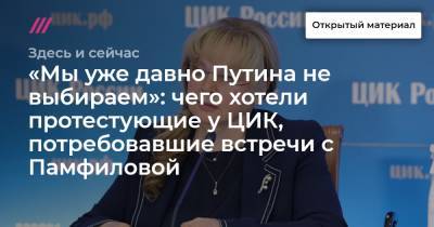 «Мы уже давно Путина не выбираем»: чего хотели протестующие у ЦИК, потребовавшие встречи с Памфиловой