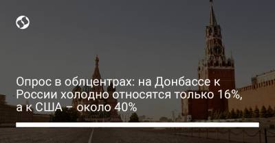 Опрос в облцентрах: на Донбассе к России холодно относятся только 16%, а к США – около 40%