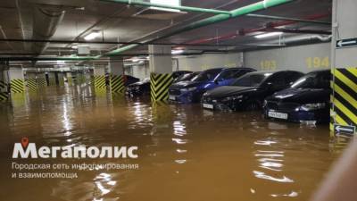 Видео: в Петербурге затопило подземный паркинг — около 20 машин оказалось в мутной жиже