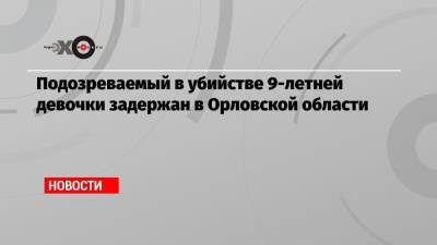 Подозреваемый в убийстве 9-летней девочки задержан в Орловской области