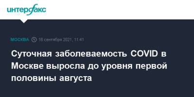 Суточная заболеваемость COVID в Москве выросла до уровня первой половины августа