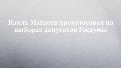 Наиль Магдеев проголосовал на выборах депутатов Госдумы