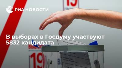 Глава ЦИК Памфилова: в выборах депутатов Госдумы примут участие 5832 кандидата