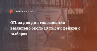 ОП: За два дня голосования выявлено около 10 тысяч фейков о выборах