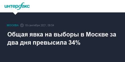 Общая явка на выборы в Москве за два дня превысила 34%