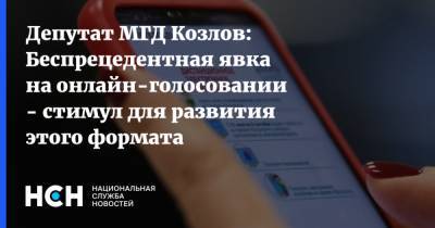Депутат МГД Козлов: Беспрецедентная явка на онлайн-голосовании - стимул для развития этого формата