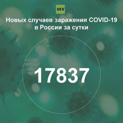 За сутки в России выявили 17 837 случаев инфицирования коронавирусом