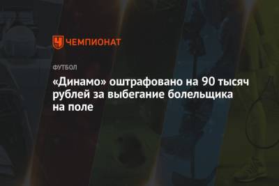 «Динамо» оштрафовано на 90 тысяч рублей за выбегание болельщика на поле