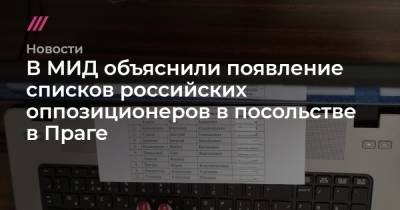 В МИД объяснили появление списков российских оппозиционеров в посольстве в Праге