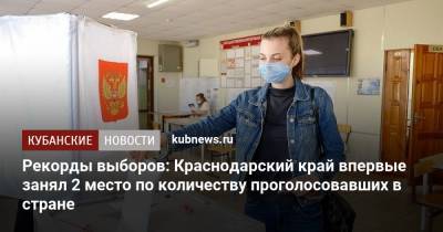 Рекорды выборов: Краснодарский край впервые занял 2 место по количеству проголосовавших в стране