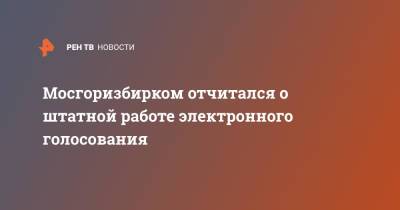 Мосгоризбирком отчитался о штатной работе электронного голосования - ren.tv - Москва