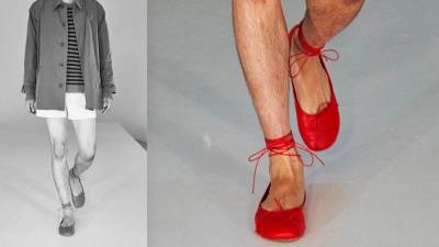 Мужские балетки — самая обсуждаемая обувь Недели моды в Лондоне. Правда, ничего нового в ней нет
