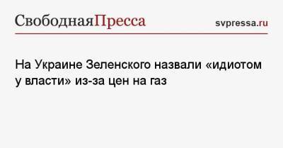 На Украине Зеленского назвали «идиотом у власти» из-за цен на газ