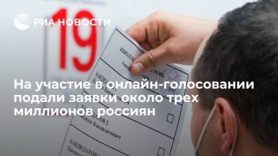 ЦИК: на участие в онлайн-голосовании подали заявки около трех миллионов россиян