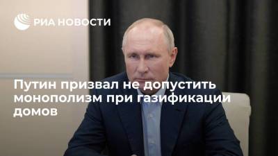 Путин: нужно продолжать плановую газификацию и не допустить монополизм
