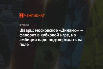 Шварц: московское «Динамо» — фаворит в кубковой игре, но амбиции надо подтверждать на поле