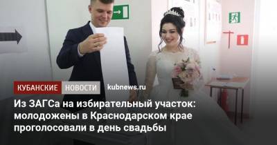 Из ЗАГСа на избирательный участок: молодожены в Краснодарском крае проголосовали в день свадьбы