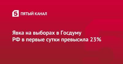 Явка на выборах в Госдуму РФ в первые сутки превысила 23%