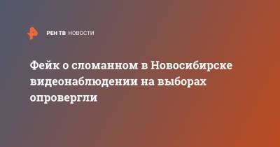 Фейк о сломанном в Новосибирске видеонаблюдении на выборах опровергли - ren.tv - Новосибирск