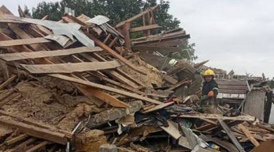 В Запорожской области в результате взрыва разрушен двухэтажный дом