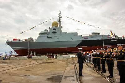 В Крыму спущен на воду новейший ракетный корабль – его...