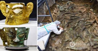 В Китае нашли золотую маску, которой 3 тысячи лет – фото