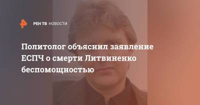 Политолог объяснил заявление ЕСПЧ о смерти Литвиненко беспомощностью