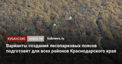 Варианты создания лесопарковых поясов подготовят для всех районов Краснодарского края